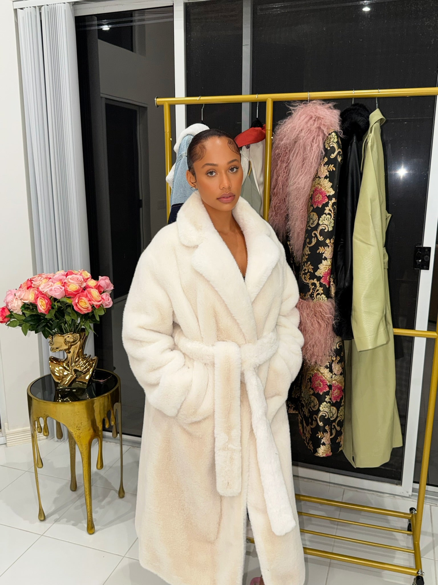 Ivory Royale Faux Fur Coat
