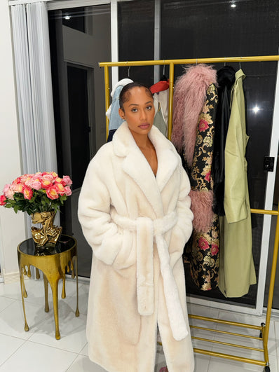 Ivory Royale Faux Fur Coat